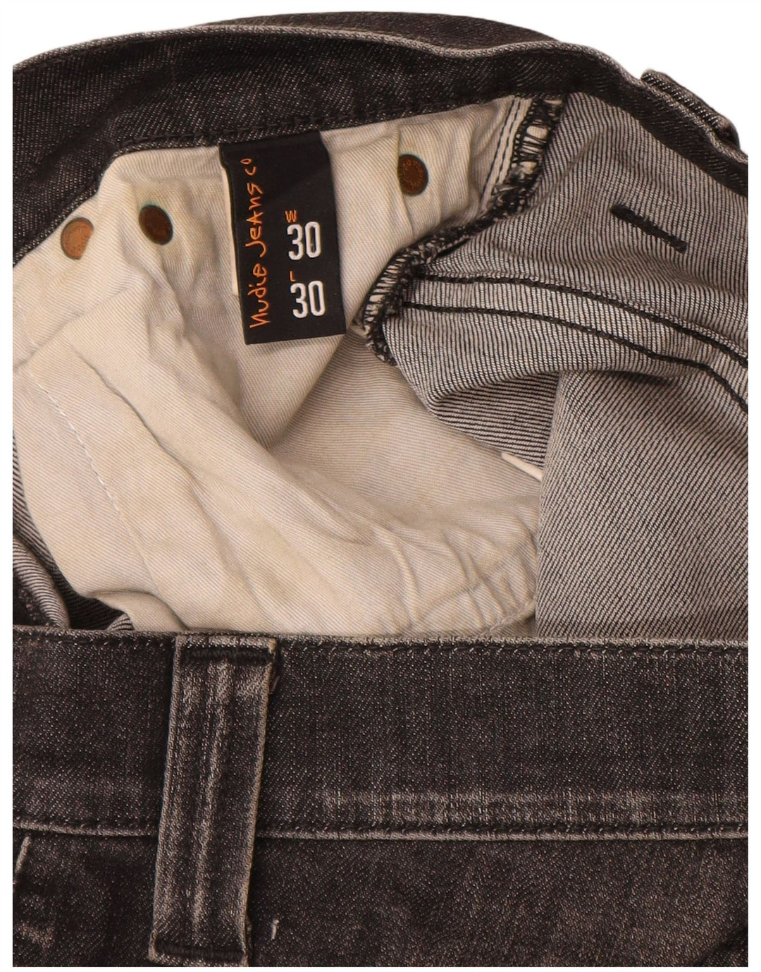 NUDIE Vaqueros Slim Mujer W30 L30 Gris Algodón