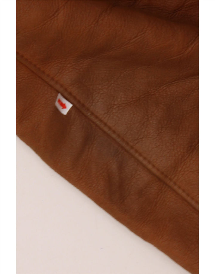 MABRUN Chaqueta de piel de oveja para hombre UK 36 Small Brown Leather