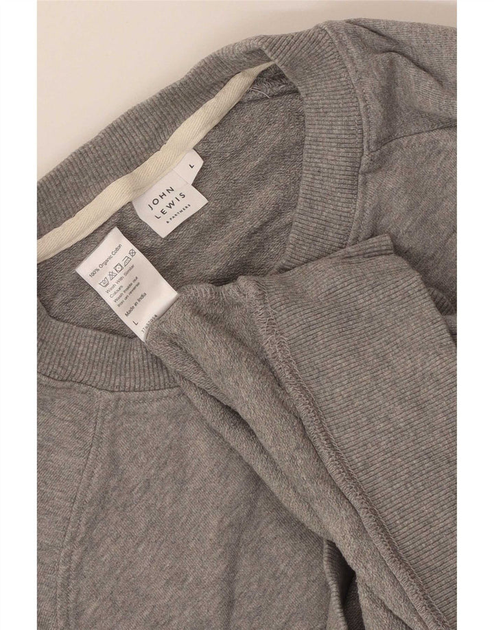 John Lewis - Sudadera para hombre, talla grande, algodón gris