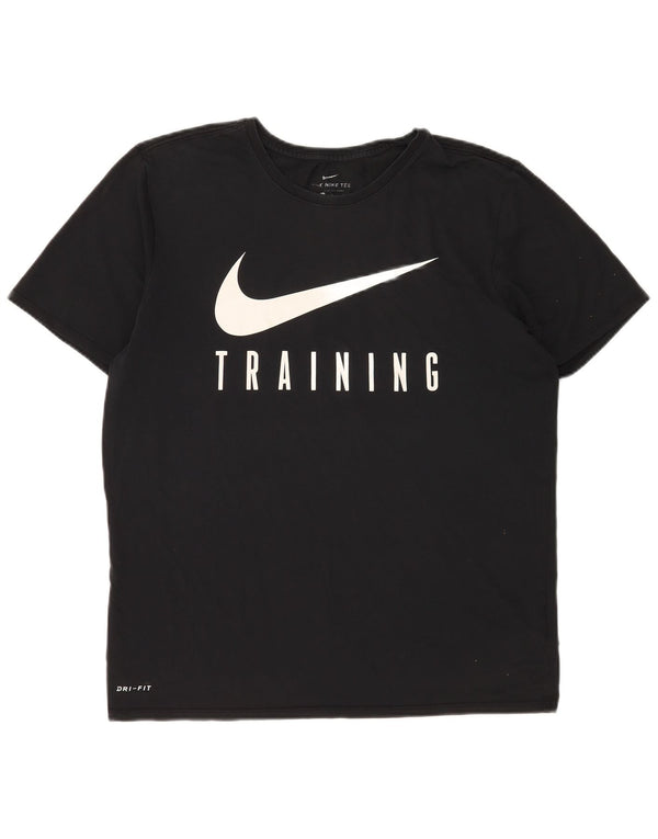 Nike Dri Fit Graphic Camiseta para hombre, talla grande, algodón negro