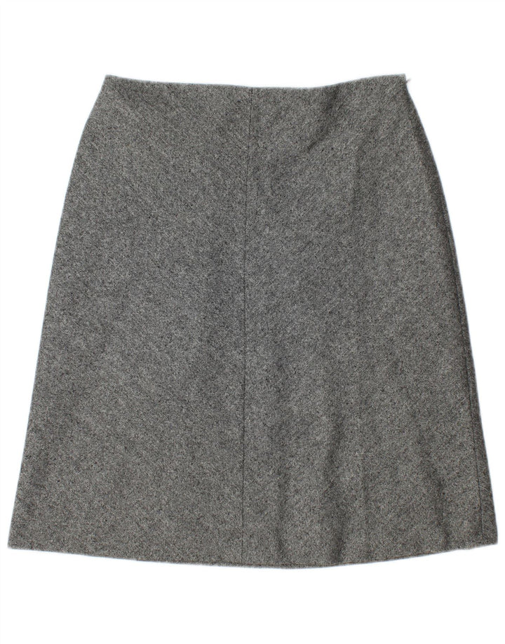 Marks & Spencer Falda acampanada para mujer UK 12 Medium W30 Lana virgen moteada gris
