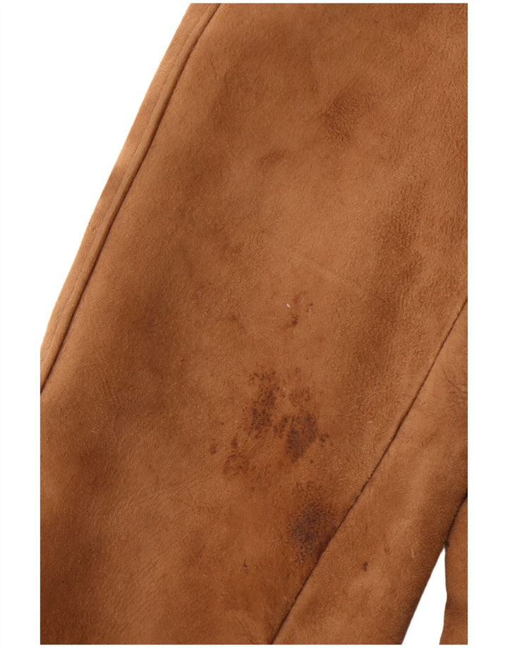 HEA TONA Abrigo de piel de oveja para mujer UK 44 Acrílico marrón medio