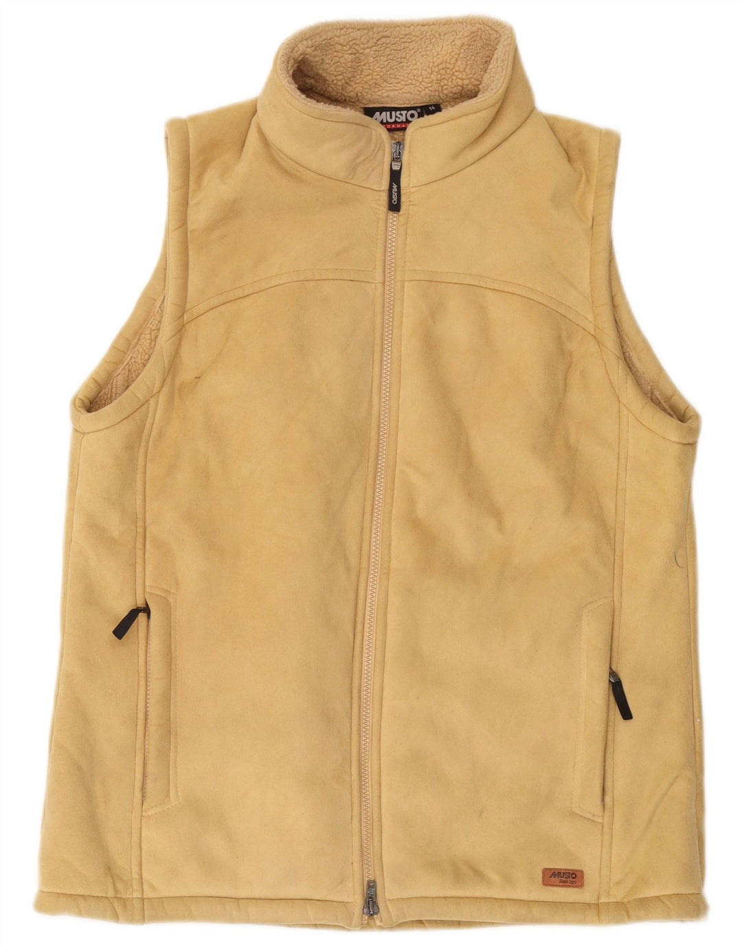 Musto Mujer Sherpa Gilet UK 44 Grande Poliéster Beige