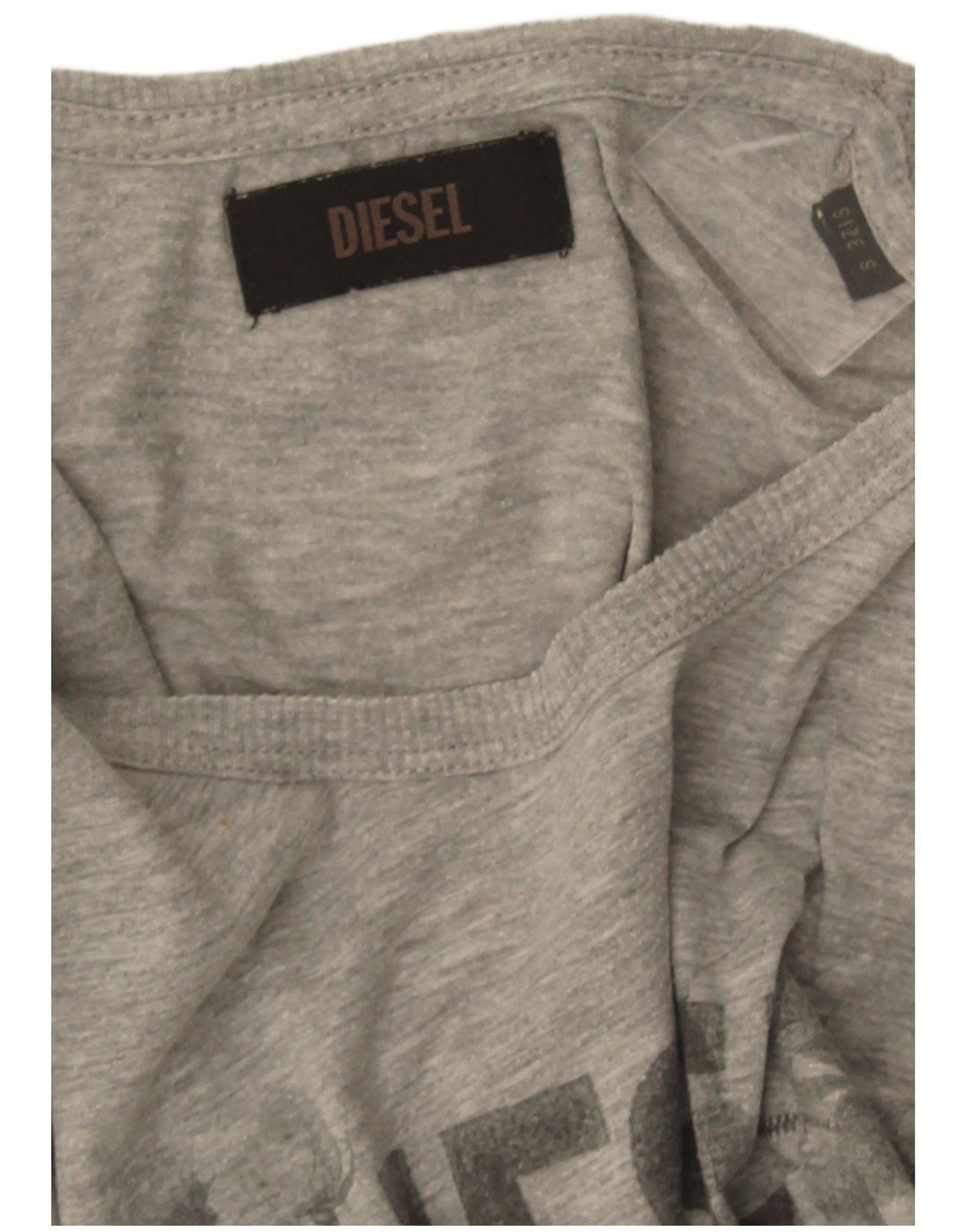 Diesel Mujer Camiseta Gráfica Top UK 8 Small Gris