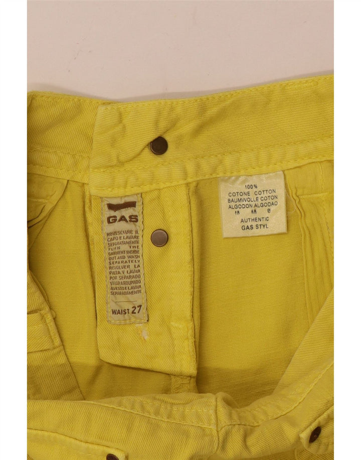 Jeans Capri Mujer Gas W27 L20 Algodón Amarillo