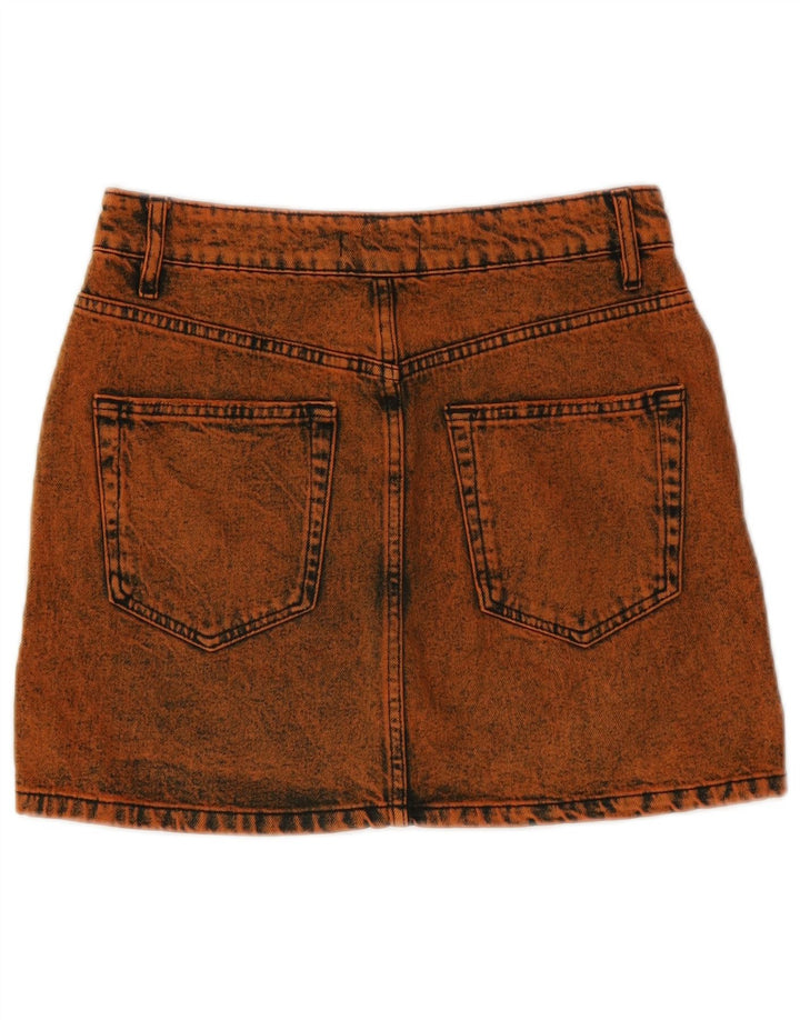 Zara Mujer Mini Falda Vaquera Mediana W28 Naranja