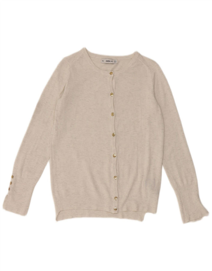 Zara - Cárdigan para mujer, talla 40, viscosa moteada en gris medio