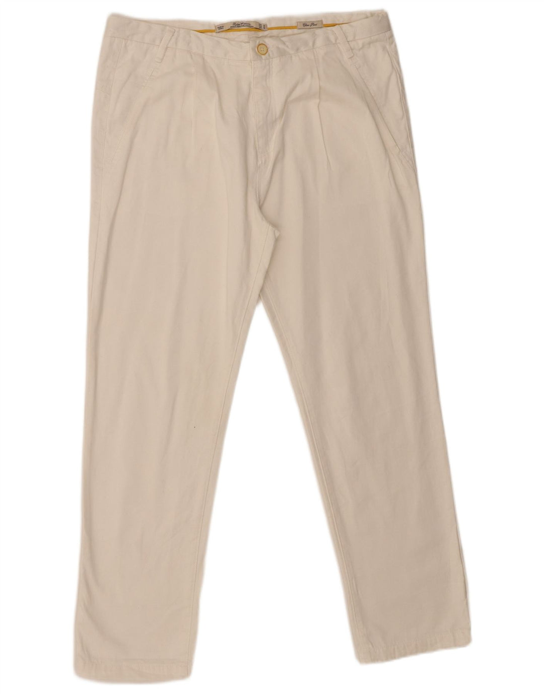Zara Mujer Pantalón Chino Recto EU 40 Medium W30 L28 Blanco