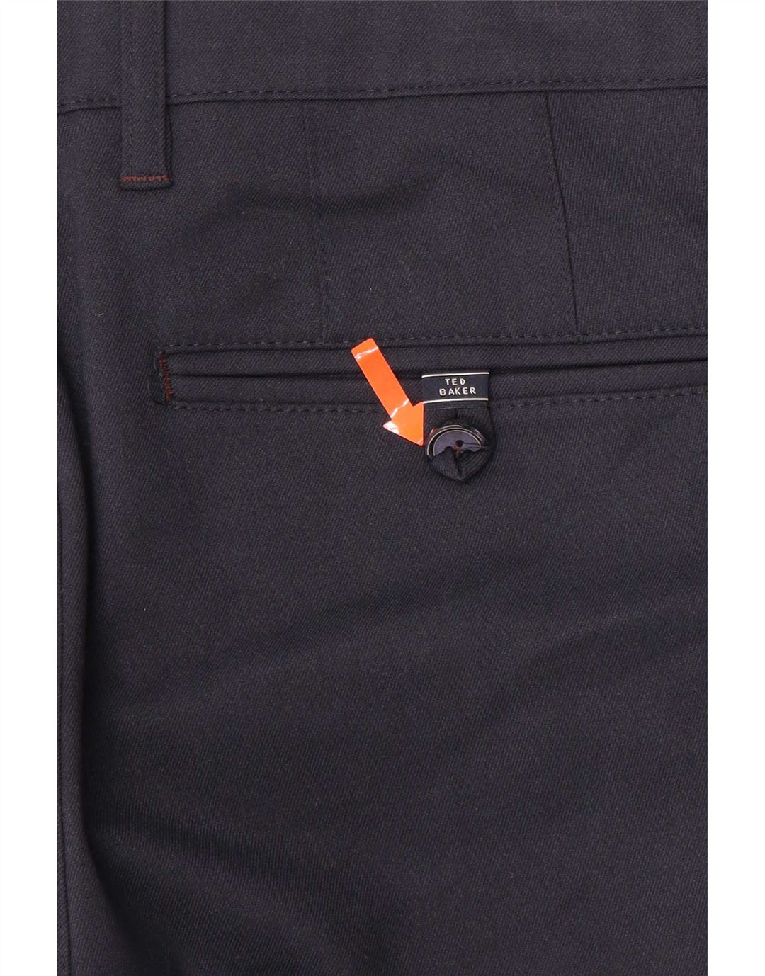 Pantalones de traje rectos para hombre de Ted Baker W32 L30 Poliéster azul marino