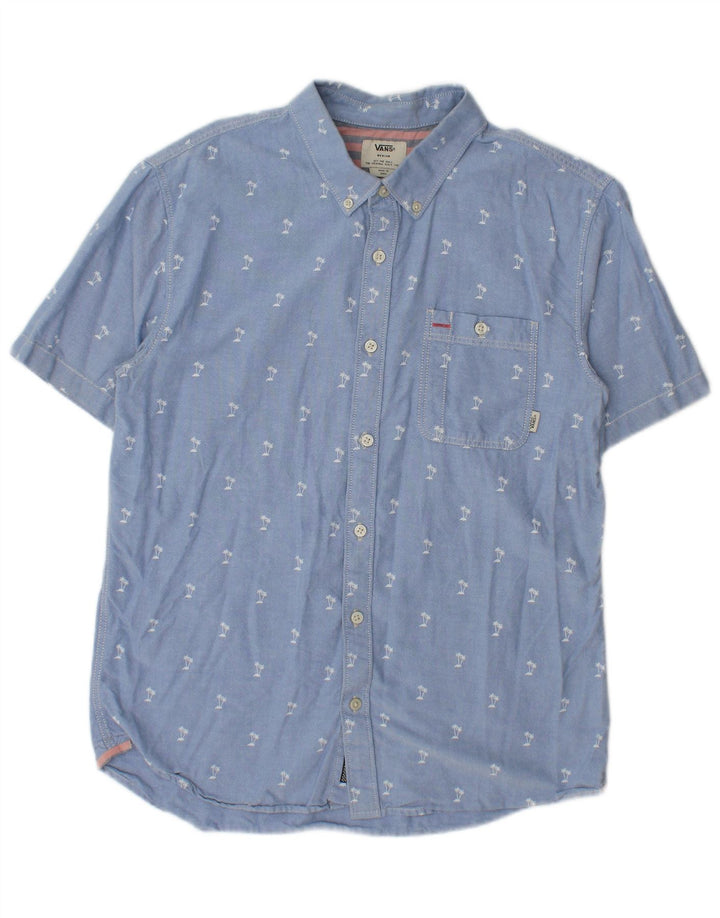 Camisa Vans Hombre Manga Corta Azul Medio Floral Algodón