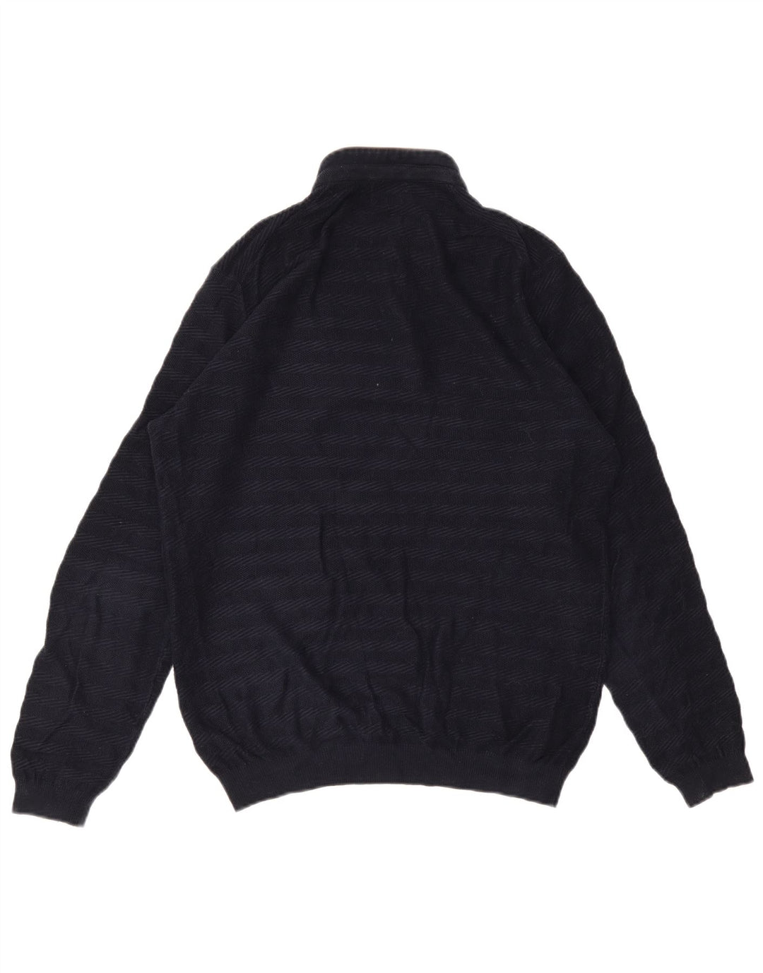 Massimo Dutti Jersey De Cuello Con Botones Para Hombre Large Azul Marino Rayas