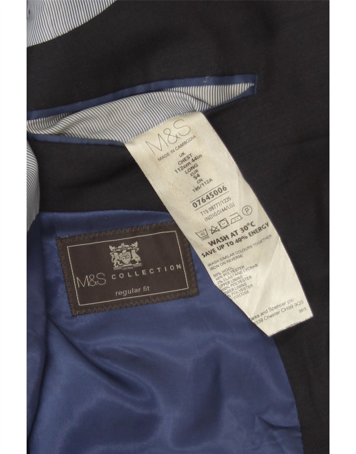 Marks & Spencer Chaqueta tipo blazer de corte regular con 2 botones para hombre EU 54 XL Azul marino