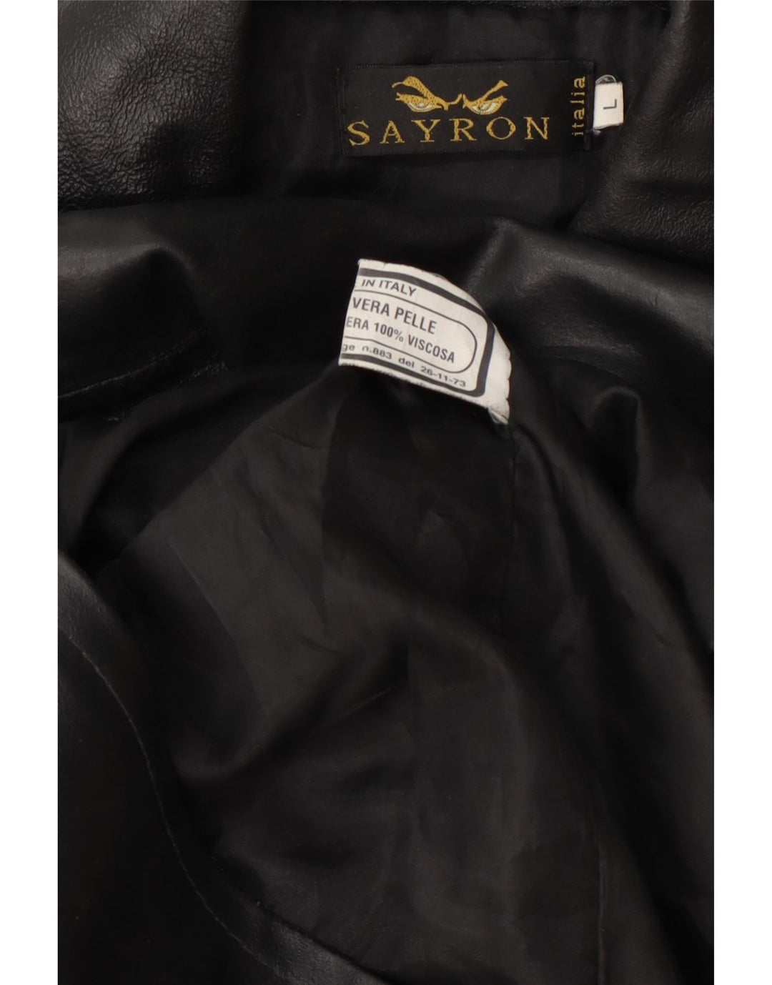 Vintage hombres chaqueta de cuero Reino Unido 40 grande negro
