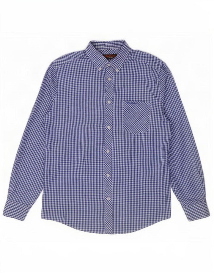 Camisa Ben Sherman Hombre Algodón Vichy Azul Medio