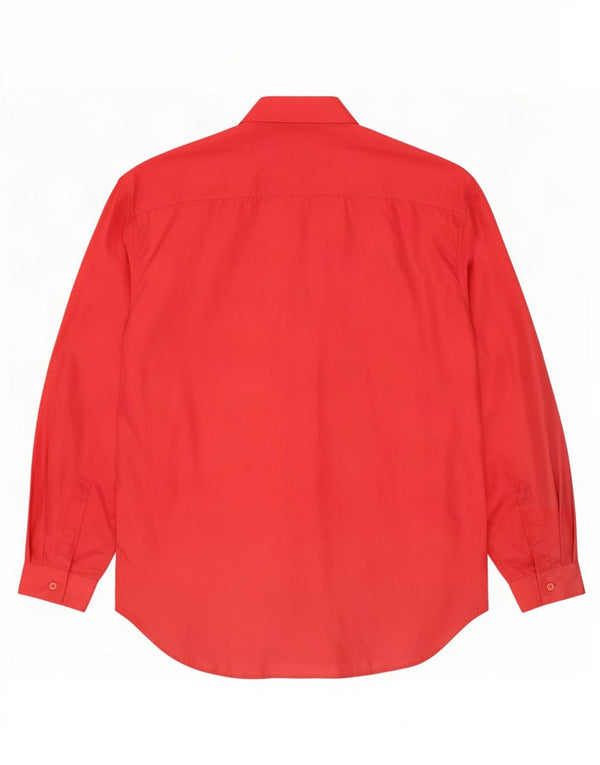 James Dillon Camisa para hombre pequeña seda roja