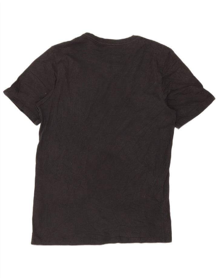 NIKE Camiseta de corte atlético para hombre, talla pequeña, algodón negro