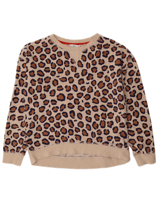Boden - Sudadera extragrande para mujer, talla 6, XS, color beige, algodón con estampado animal