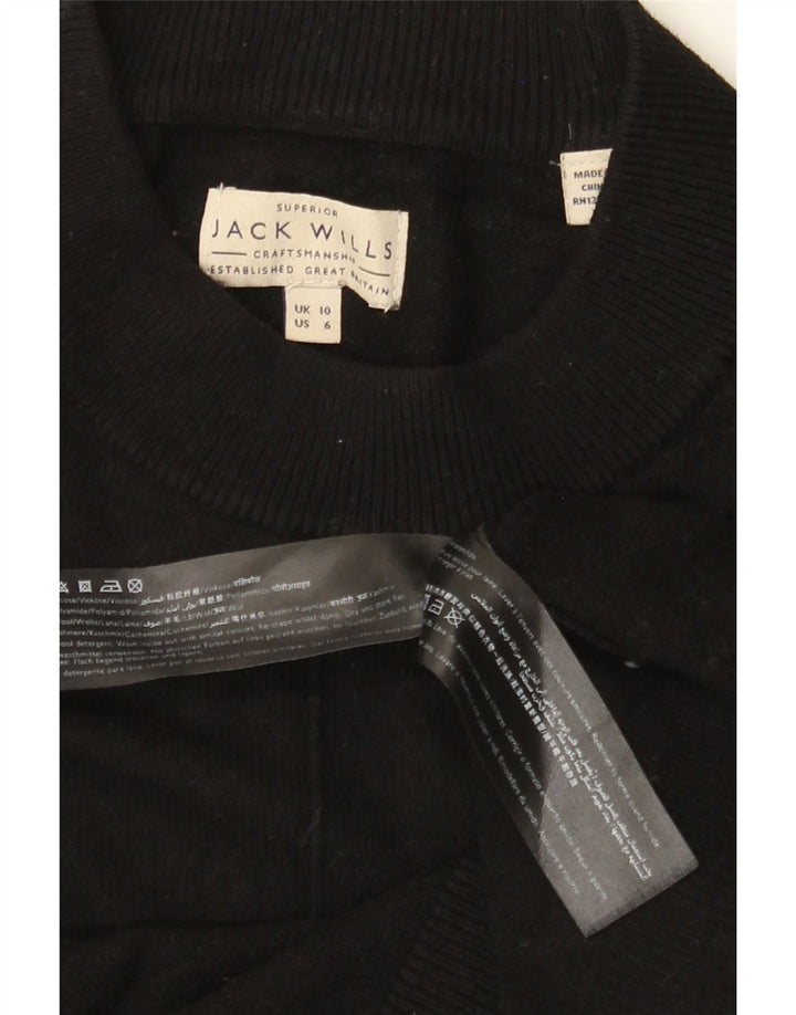 JACK WILLS Suéter extragrande con cuello redondo para mujer UK 10 Small Black