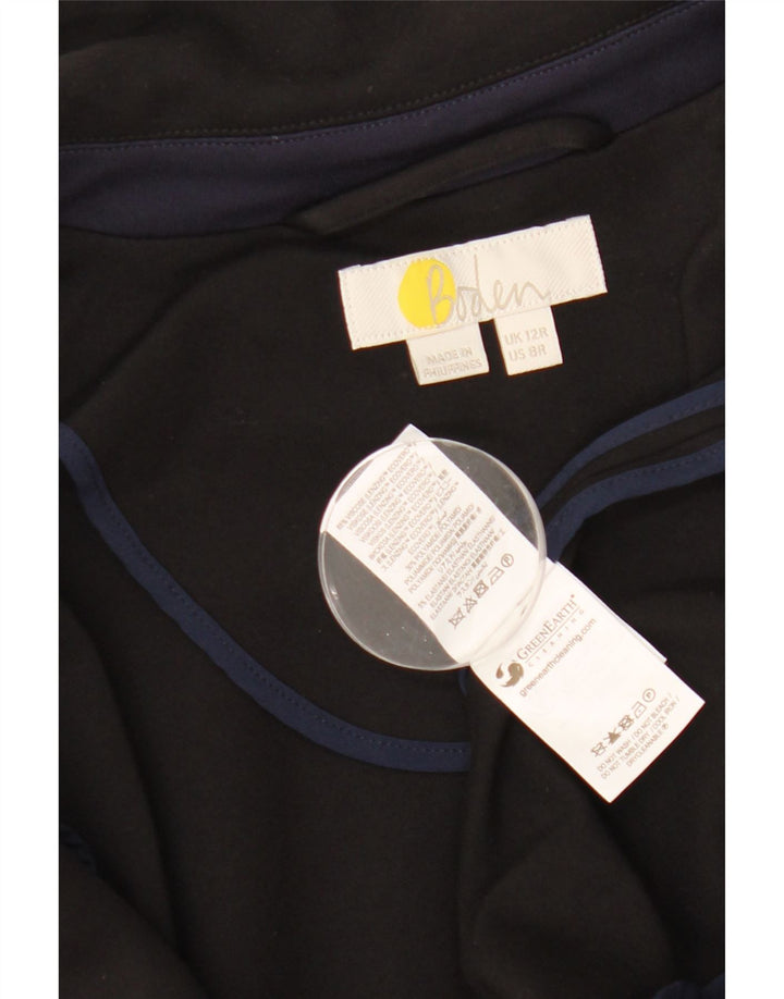 Boden Chaqueta tipo blazer con 1 botón para mujer, talla 44, talla mediana, viscosa negra