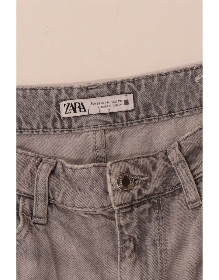 Zara Jeans Rectos Para Mujer EU 38 Small W28 L29 Gris