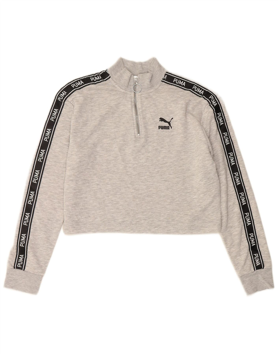 PUMA Sudadera corta para mujer, jersey, UK 12, color gris medio