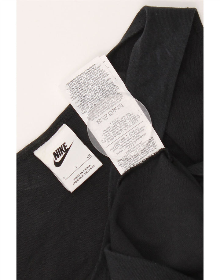 Nike Mujer Crop Oversize Chaleco Top UK 10 Pequeño Algodón Negro