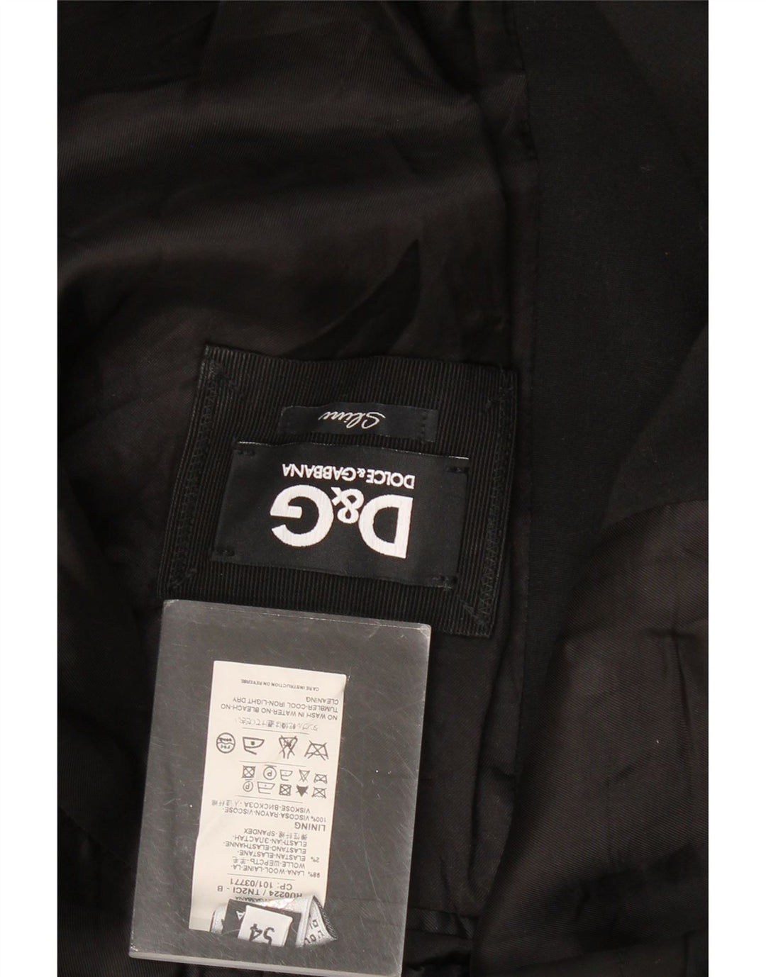 Dolce & Gabbana Chaqueta tipo blazer ajustada con 2 botones para hombre IT 54 2XL Lana negra