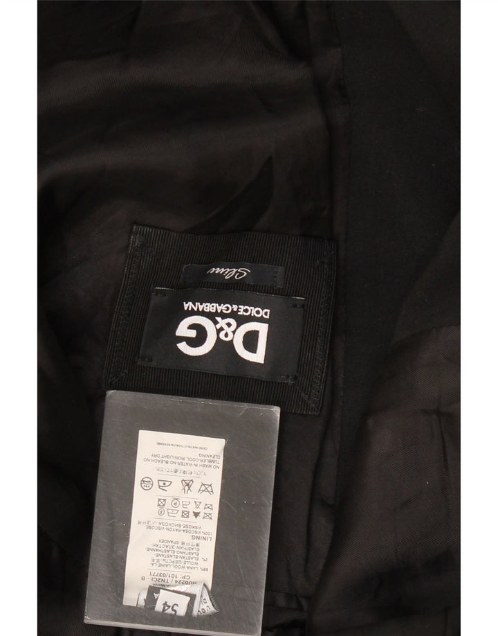 Dolce & Gabbana Chaqueta tipo blazer ajustada con 2 botones para hombre IT 54 2XL Lana negra