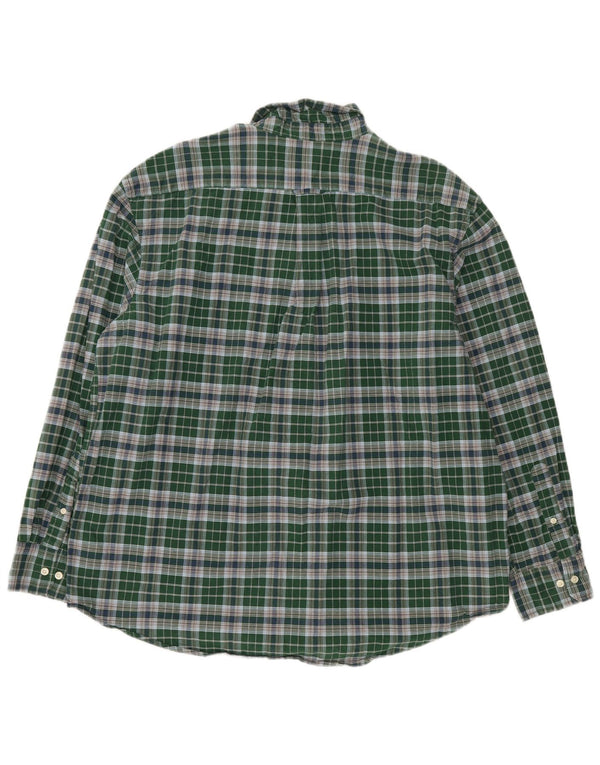 IZOD Camisa Hombre XL Algodón Cuadros Verdes