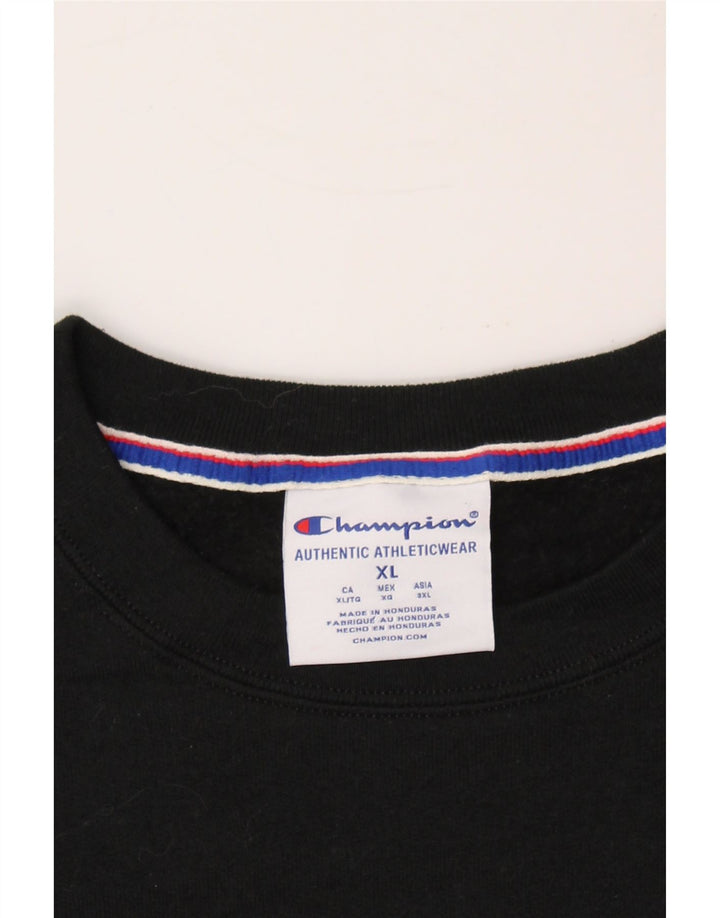 CHAMPION Womens Oversized Graphic Sweatshirt Jumper UK 18 XL Black Vintage Champion and Second-Hand Champion from Messina Hembry 