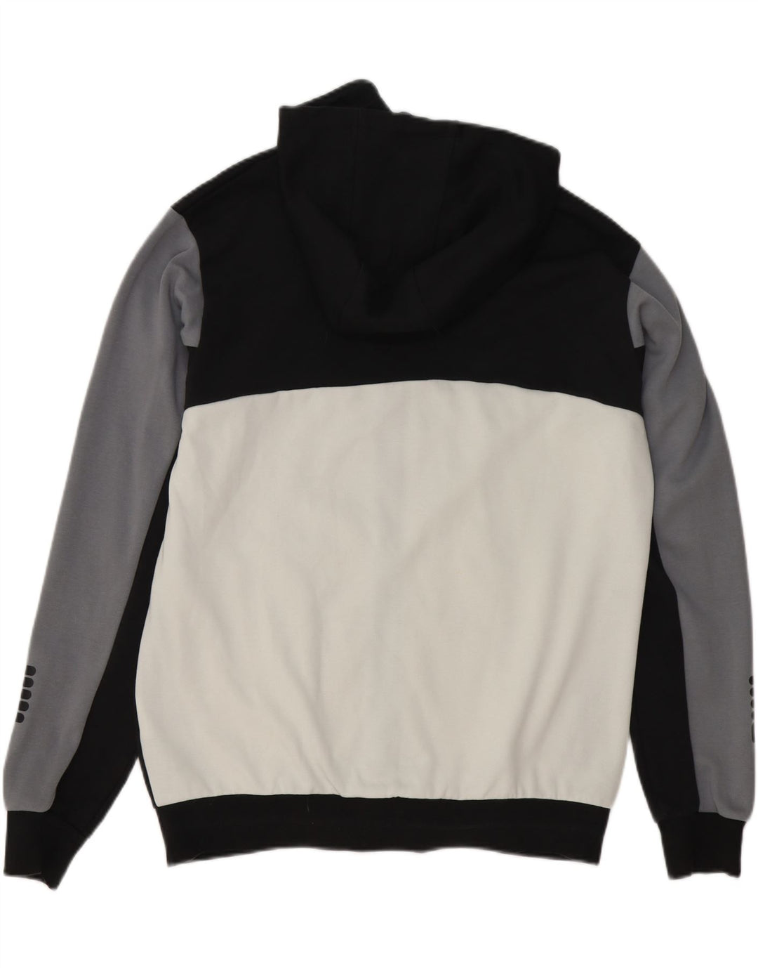 Fila Sudadera con capucha y cremallera para hombre, talla grande, color negro