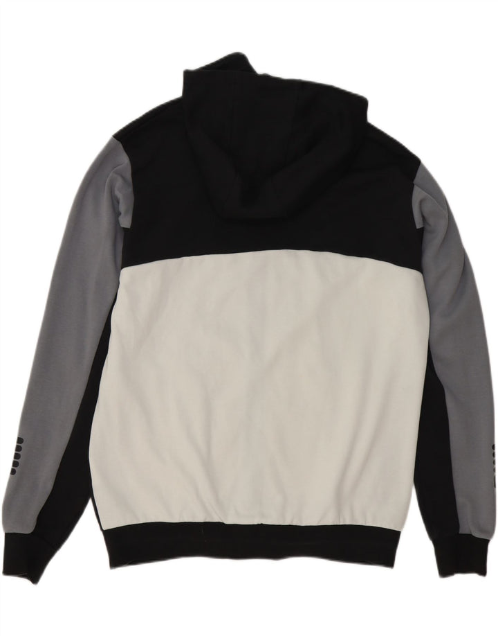 Fila Sudadera con capucha y cremallera para hombre, talla grande, color negro