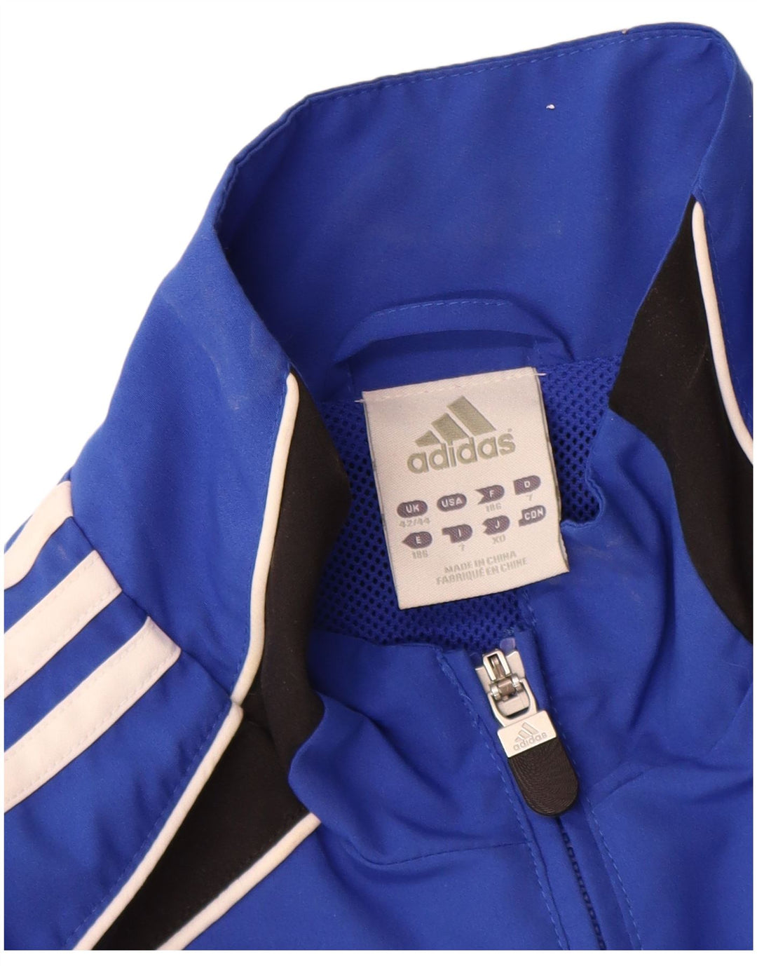 Adidas Chaqueta impermeable para hombre UK 42/44 Large Azul Colorblock Poliéster