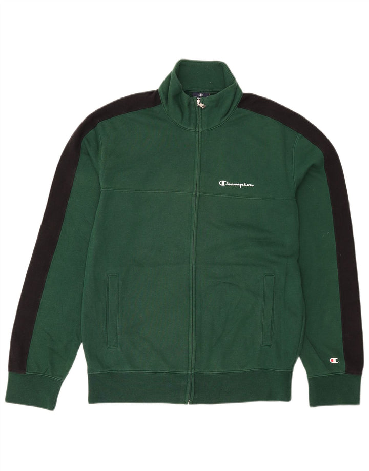 Champion Chaqueta De Chándal De Algodón Verde Medio Con Bloques De Color |