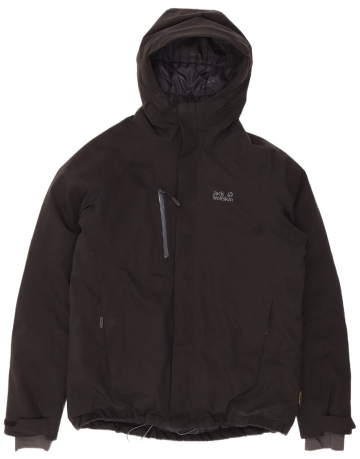 Jack Wolfskin Chaqueta acolchada con capucha para hombre UK 40 Large Poliéster negro