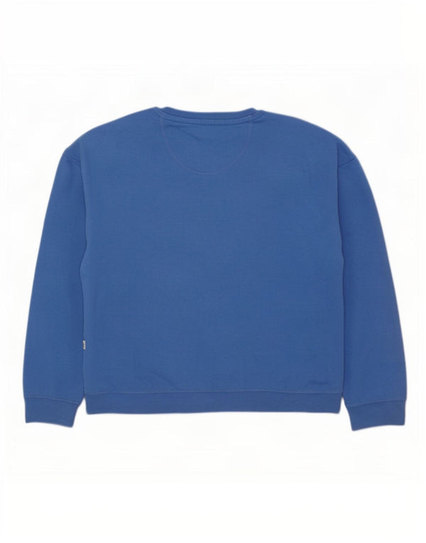 Fat Face Mujer Gráfico Sudadera De Gran Tamaño Jersey UK 18 XL Algodón Azul