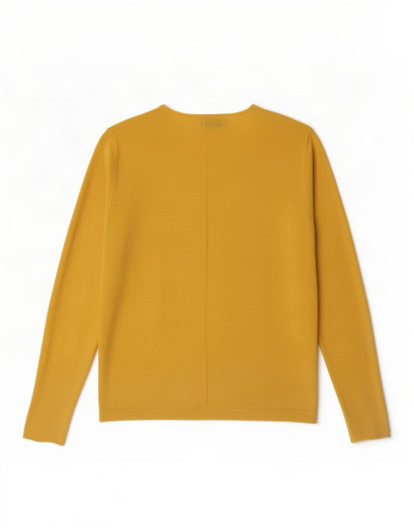 Jigsaw Mujer Top Manga Larga UK 10 Small Amarillo Poliamida