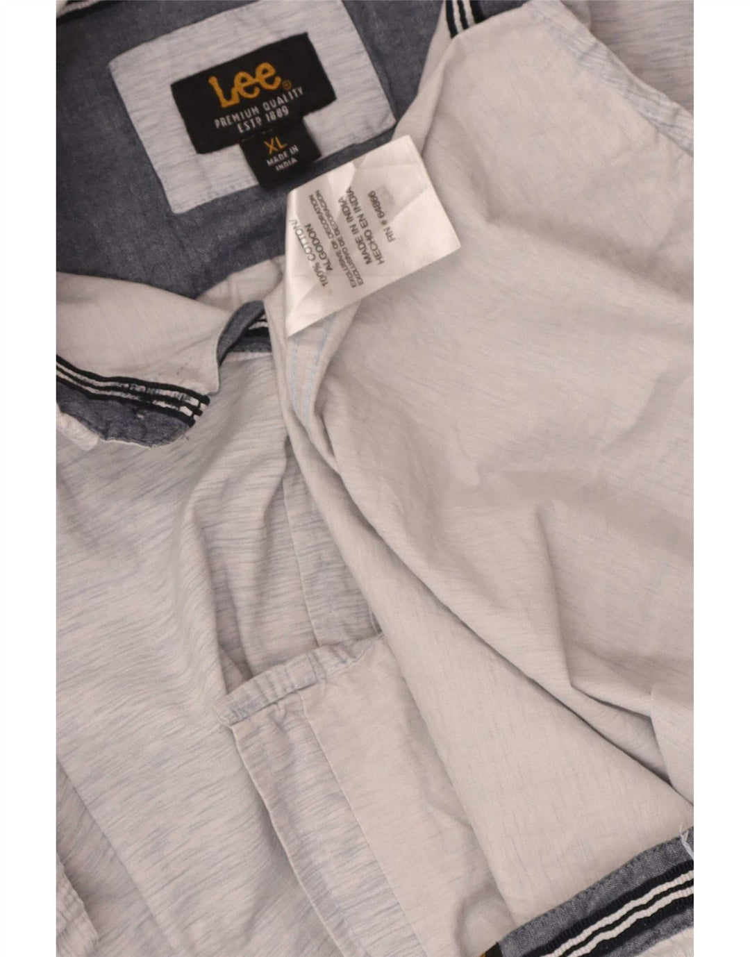 Lee Camisa De Manga Corta Para Hombre XL De Algodón Moteado Azul