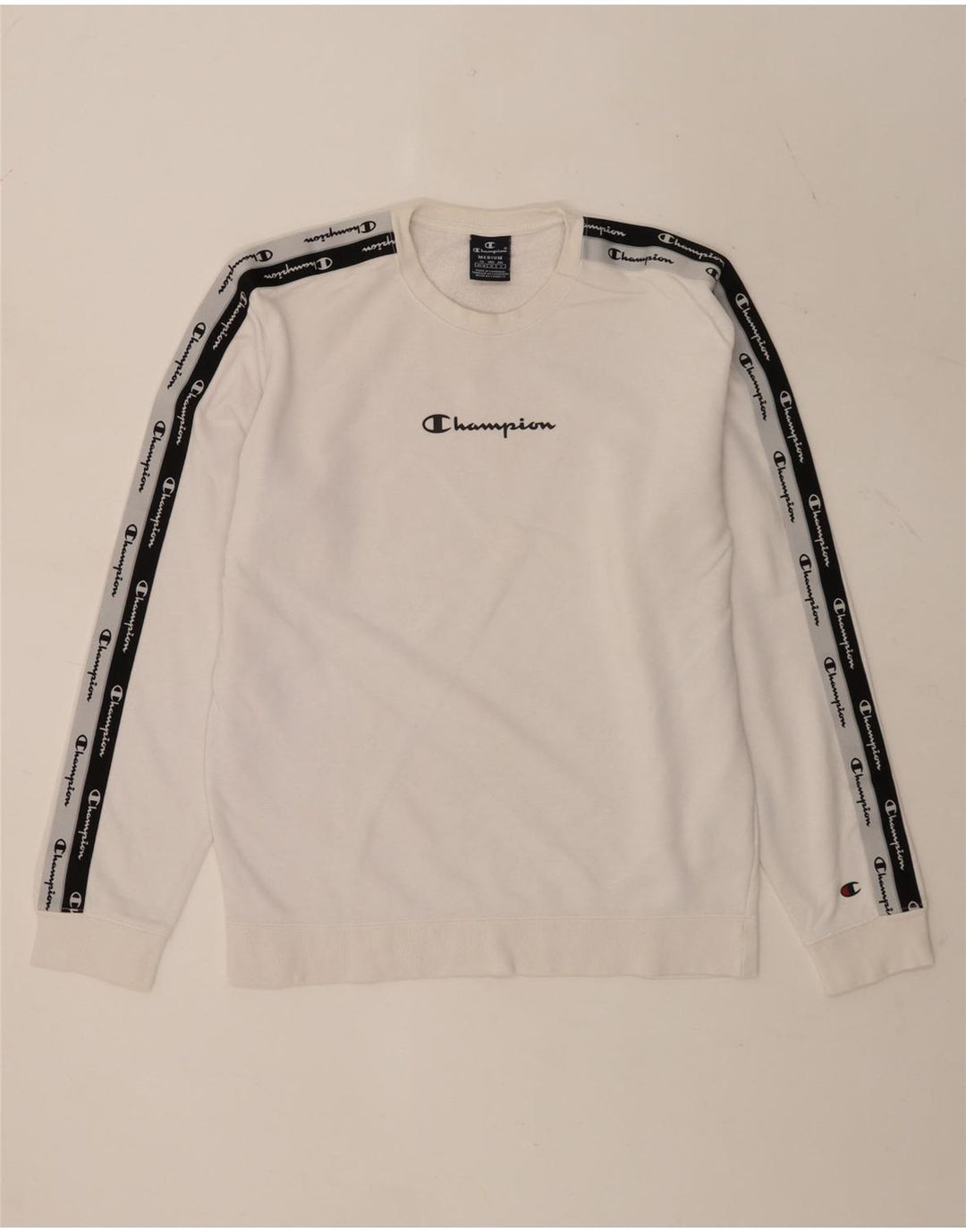 Champion Sudadera Estampada Con Estampado De Algodón Blanco Color Block Medio