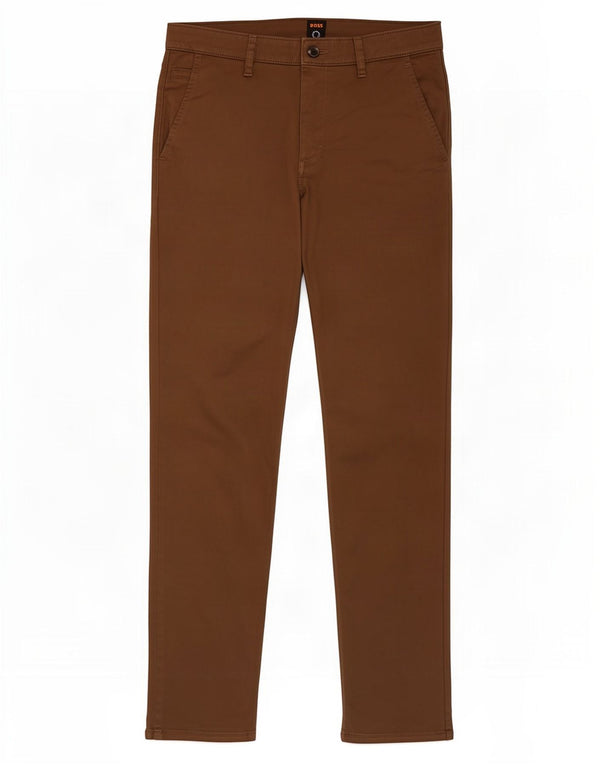 Hugo Boss Mens Slim Chino Pantalones W32 L34 Algodón Marrón