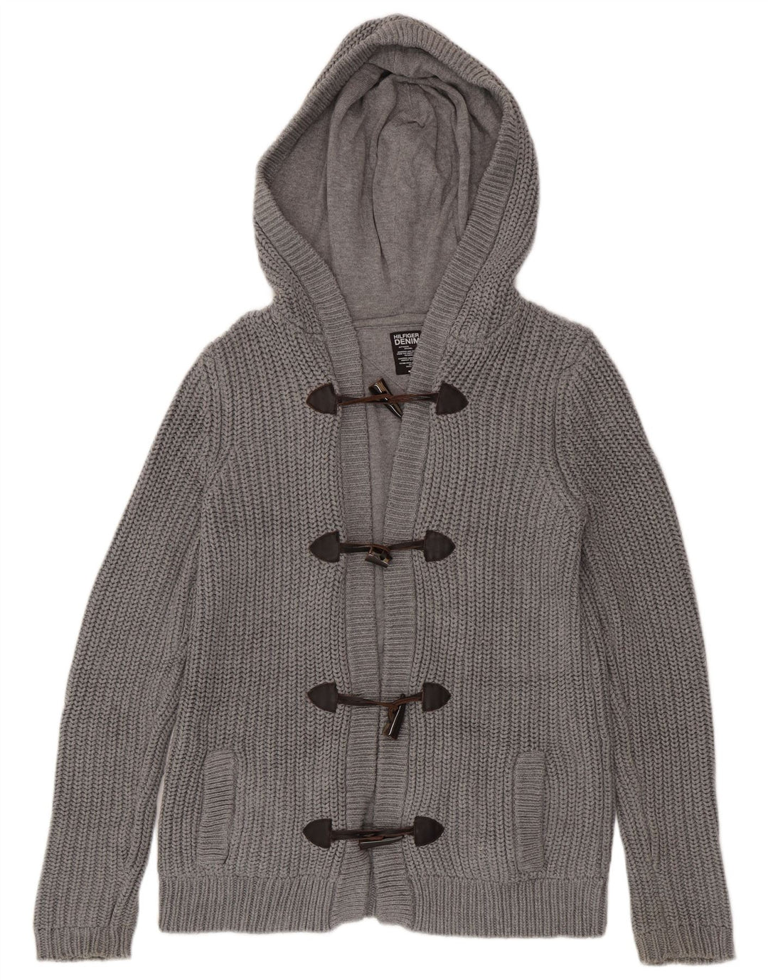 Tommy Hilfiger Suéter tipo cárdigan con capucha para hombre Algodón gris medio