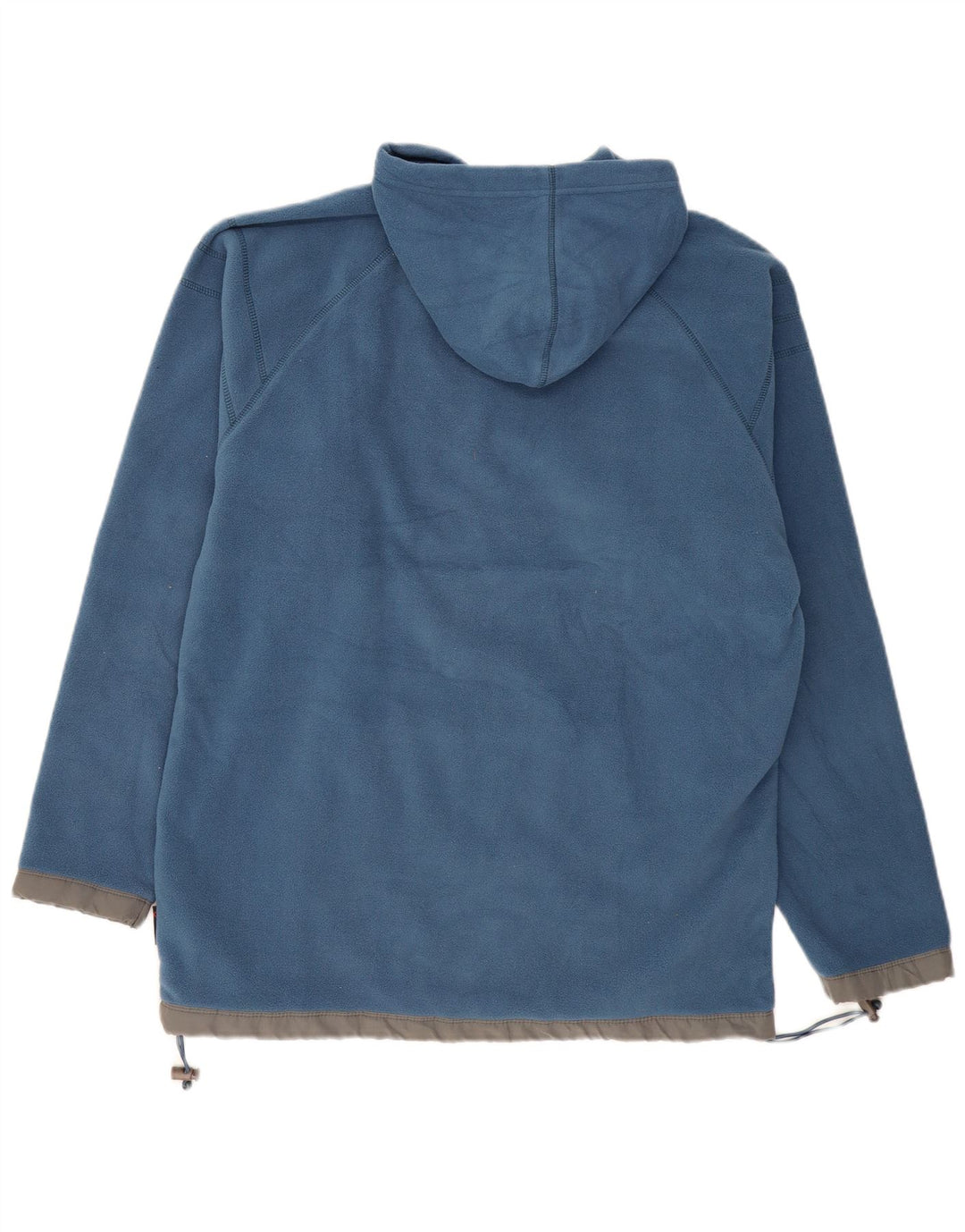 VINTAGE hombres polar gráfico sudadera con capucha jersey grande poliéster azul