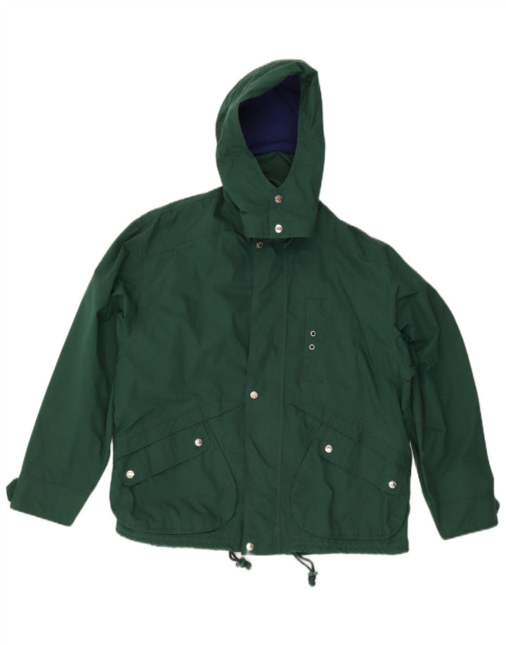 OXER Chaqueta cortavientos con capucha para hombre UK 38 Poliéster verde medio