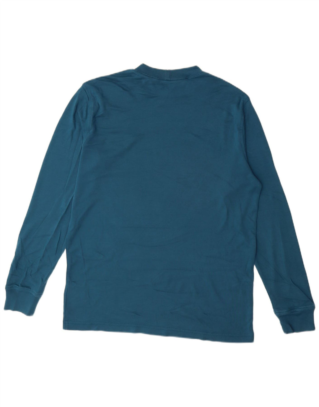 Camiseta Lands End Hombre Manga Larga Algodón Azul Medio