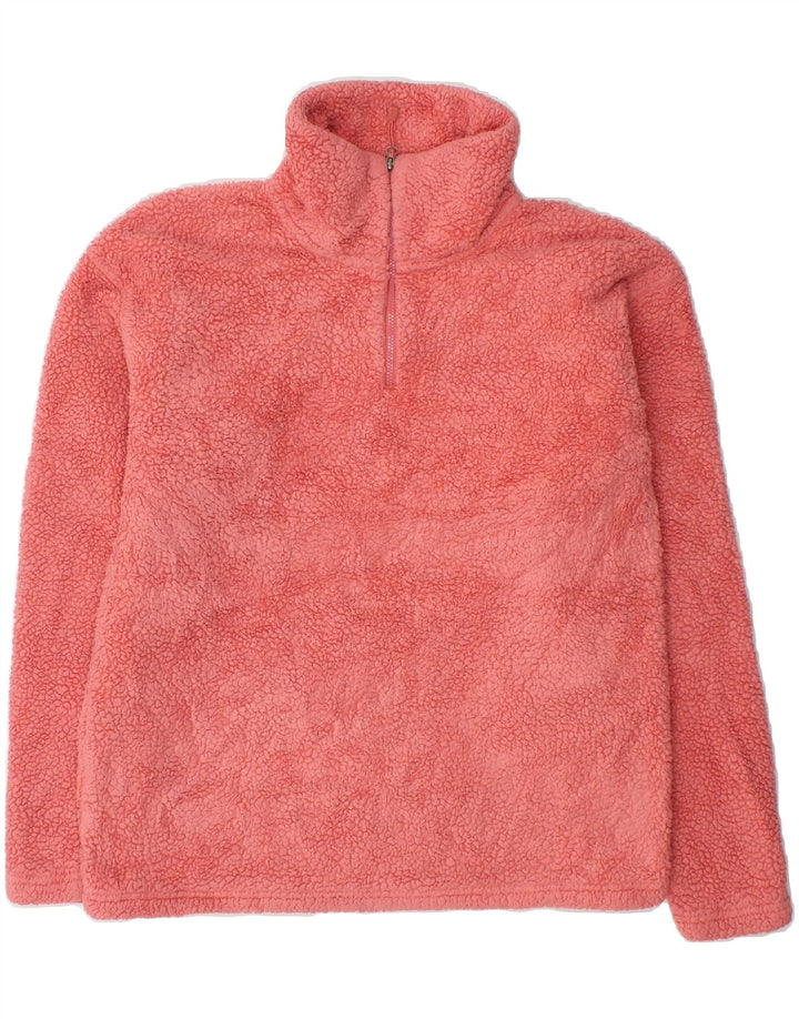 EDDIE BAUER Womens Zip Neck Fleece Jumper UK 14 Medium Red Polyester Vintage Eddie Bauer and Second-Hand Eddie Bauer from Messina Hembry 