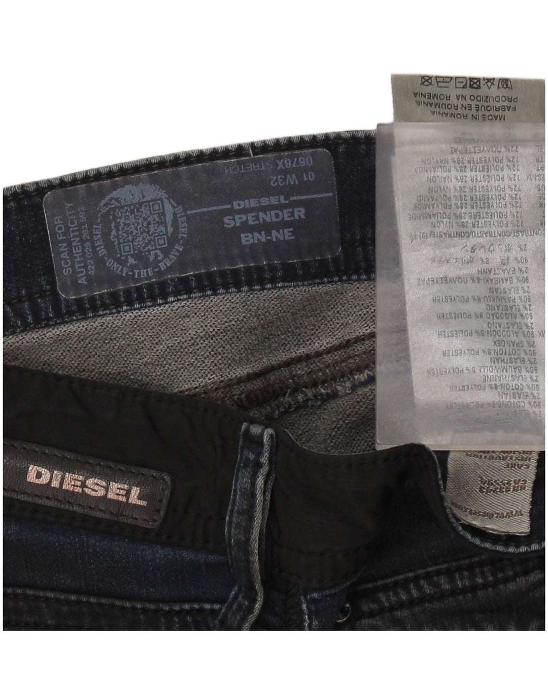 DIESEL Vaqueros pitillo Spender para hombre W32 L30 Algodón azul