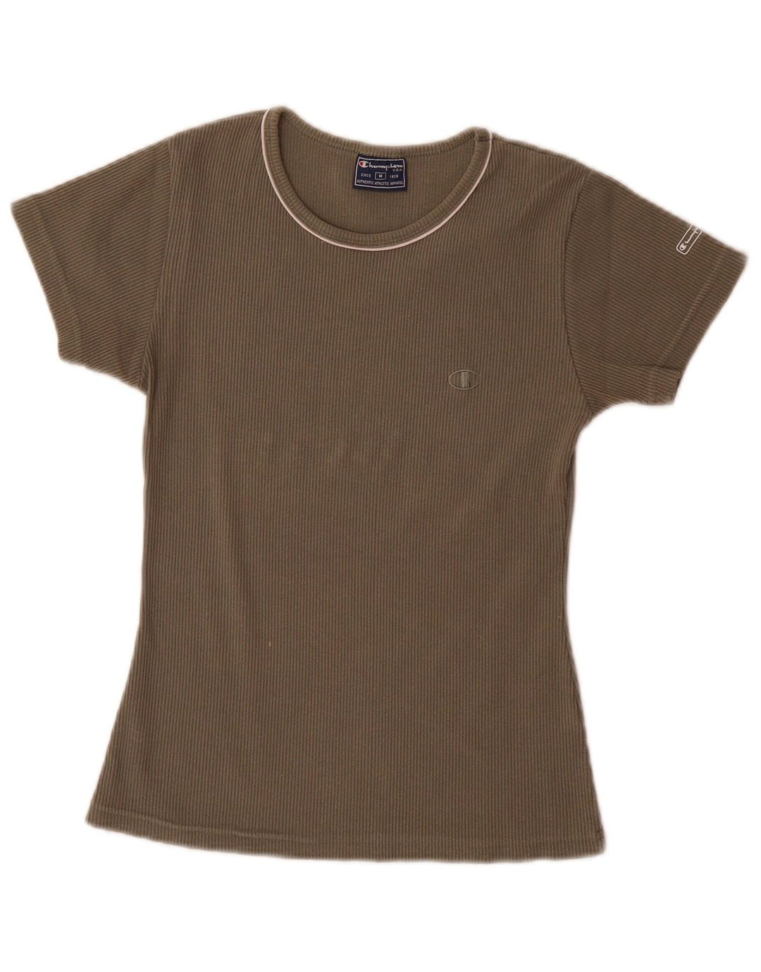 Champion Camiseta Mujer Top UK 12 Medium Khaki Algodón