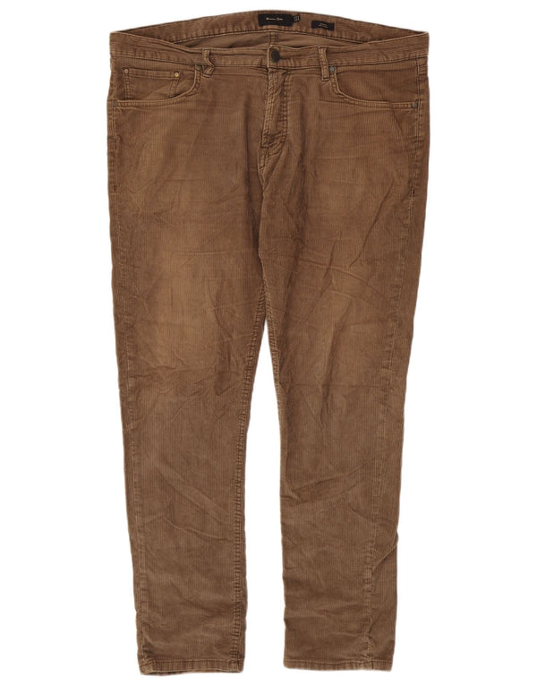 Massimo Dutti Pantalón De Pana Slim Fit Hombre EU 46 XL W36 L30 Marrón
