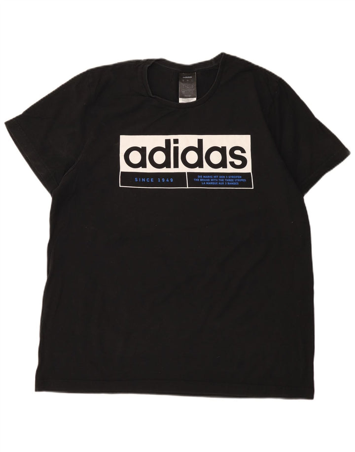Adidas - Camiseta gráfica para hombre, talla mediana, algodón negro
