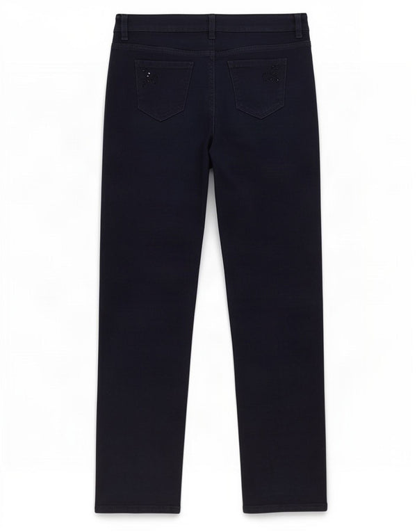 Marks & Spencer Vaqueros rectos para mujer UK 10 Small W30 L29 Algodón azul marino